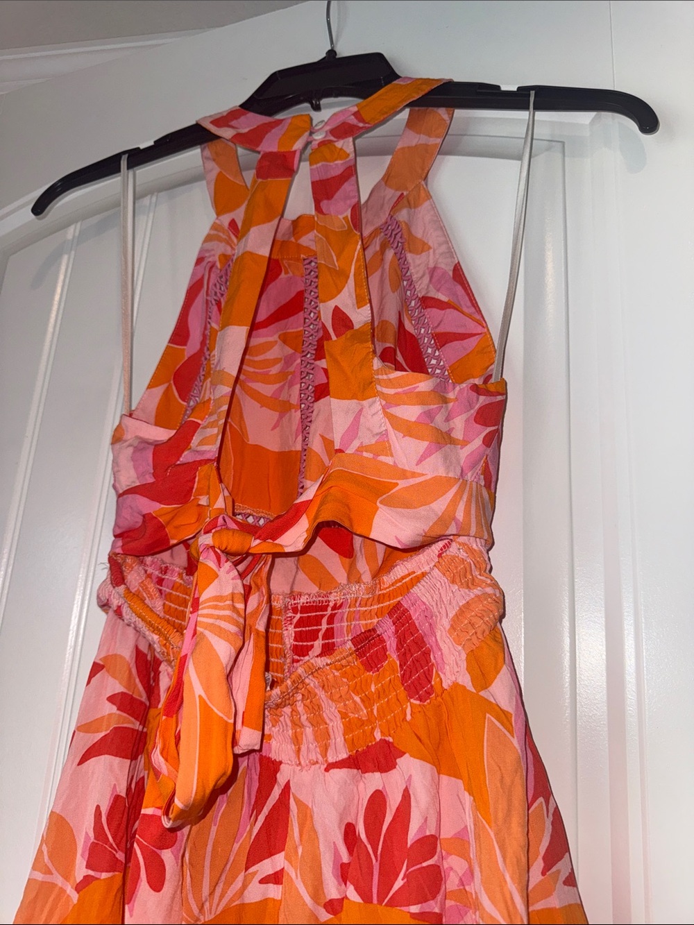 Anthropologie Abel the Label Rumi Floral Halter Maxi Dress Pink Orange Size S - Picture 12 of 13